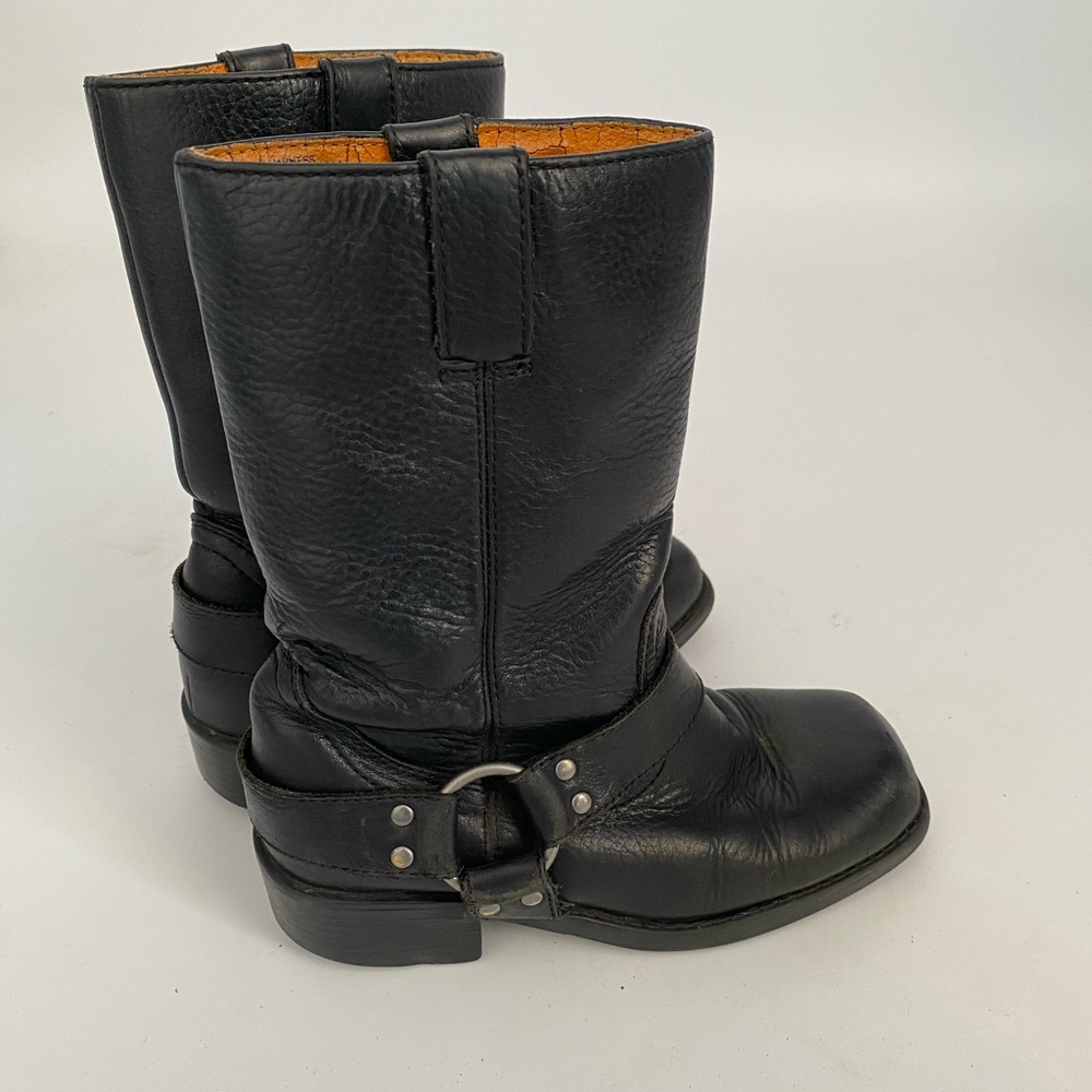 Frye Rivet Harness Faux Leather Moto Boot 13M